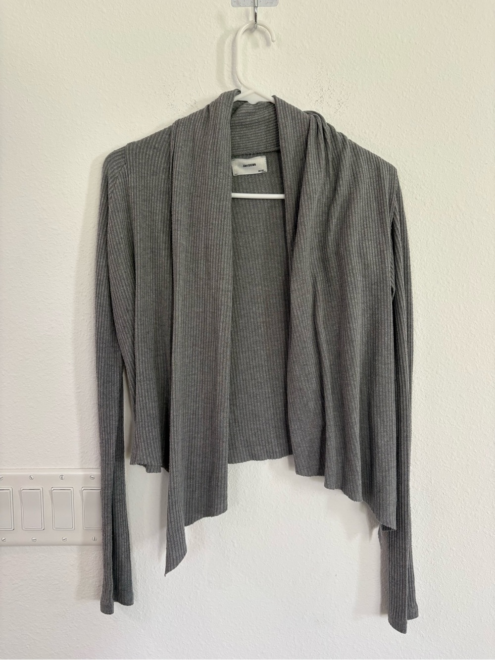 JOAH BROWN gray ribbed cardigan
